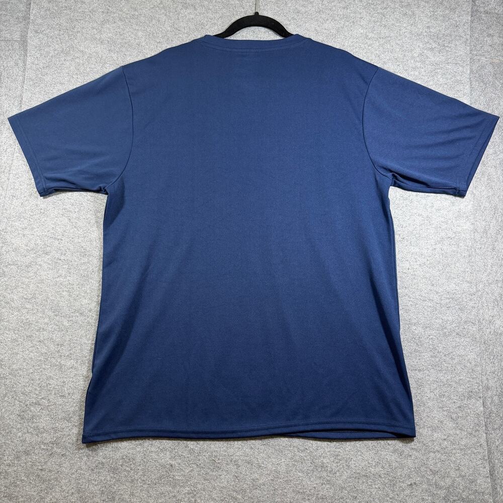 Champion Performance T-Shirt Mens XL Navy Blue Script Logo Crew Neck Lightweight - Picture 2 of 11